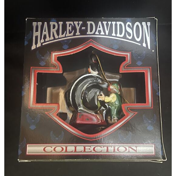 vintage harley davidson christmas ornament In Box 1997, North Pole Motorcycle Cl - Picture 1 of 6